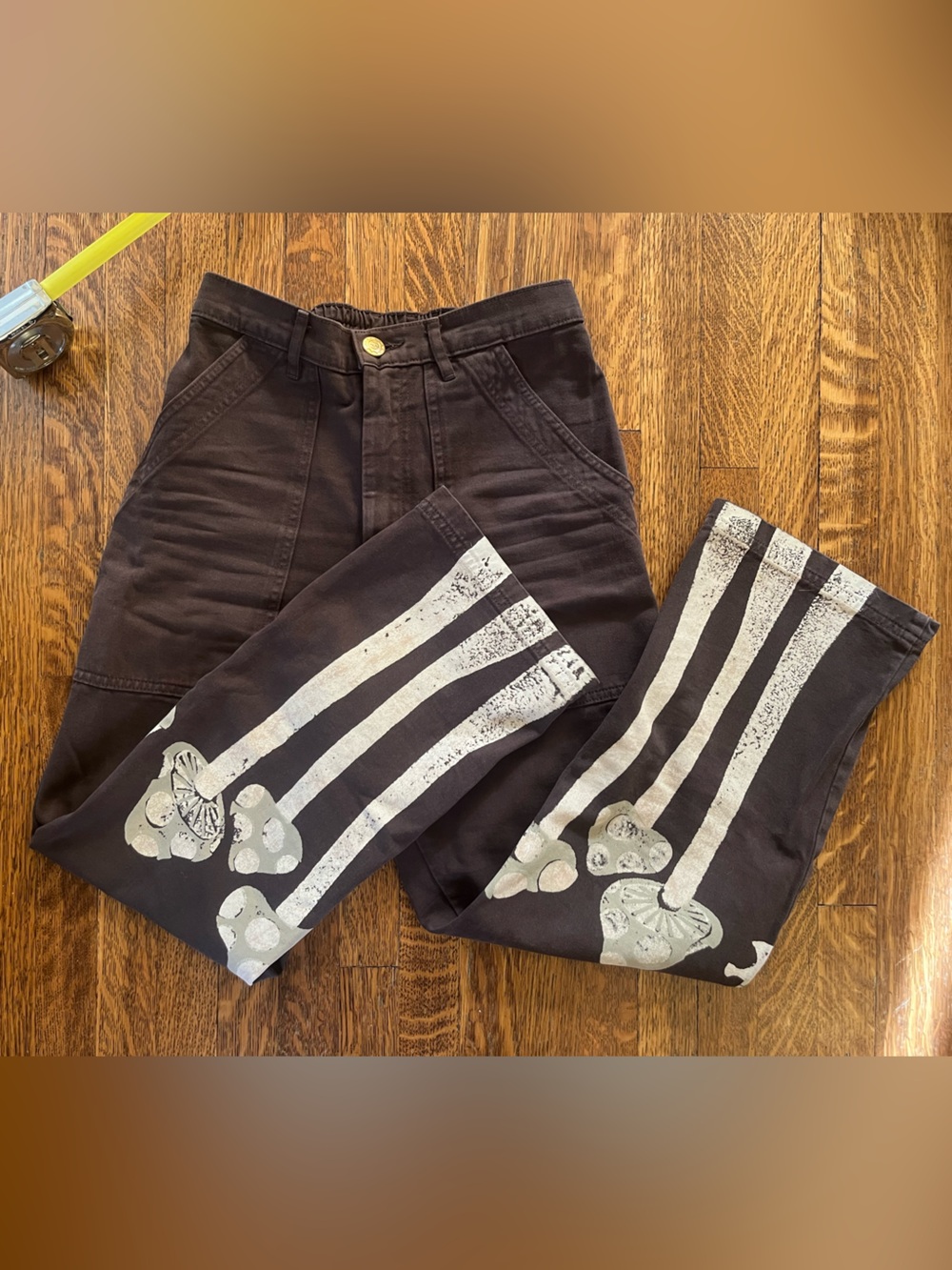Big bud press mushroom printed work pants